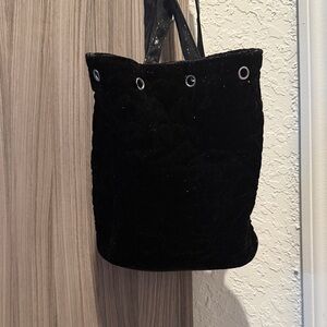 Chic Black Quilted Backpack